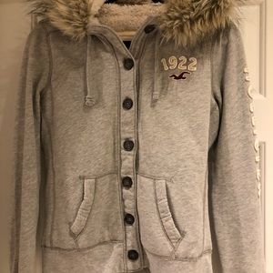 Hollister fur lined hoodie
